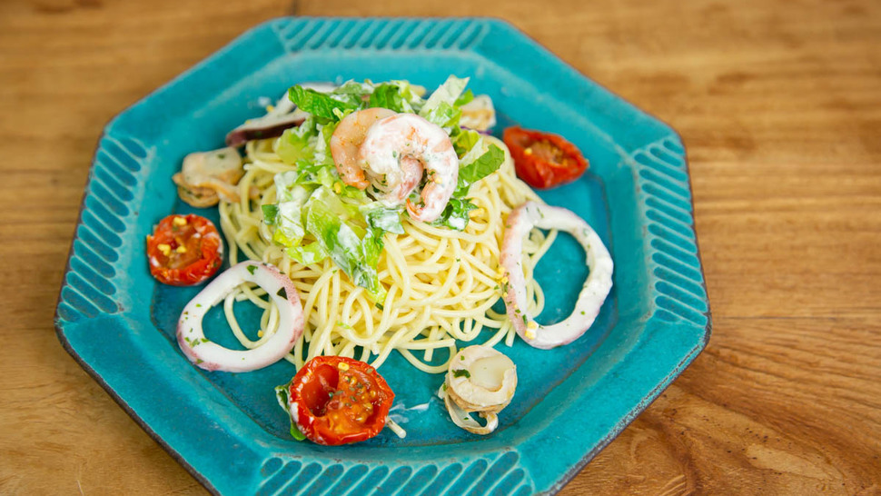 pasta-on-green-plate