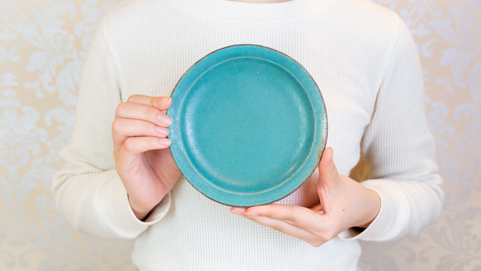 round-green-plate
