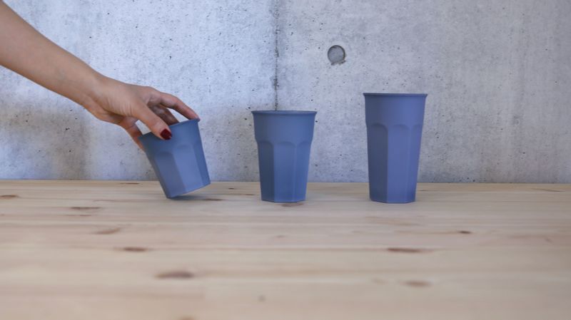 ソークカップが3サイズ並んでいる様子